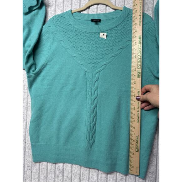 Talbots BLUE women’s size XL cable knit sweater NWT SOFT - Picture 5 of 7